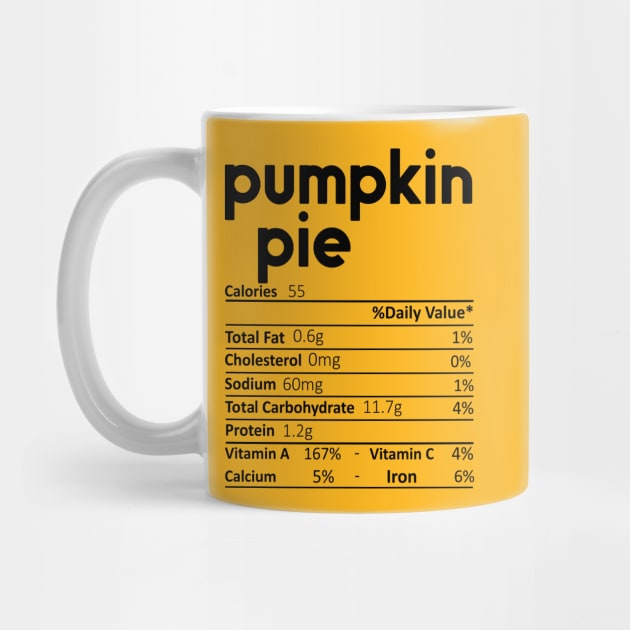 Pumpkin Pie Nutrition Facts Funny Thanksgiving Christmas by DragonTees